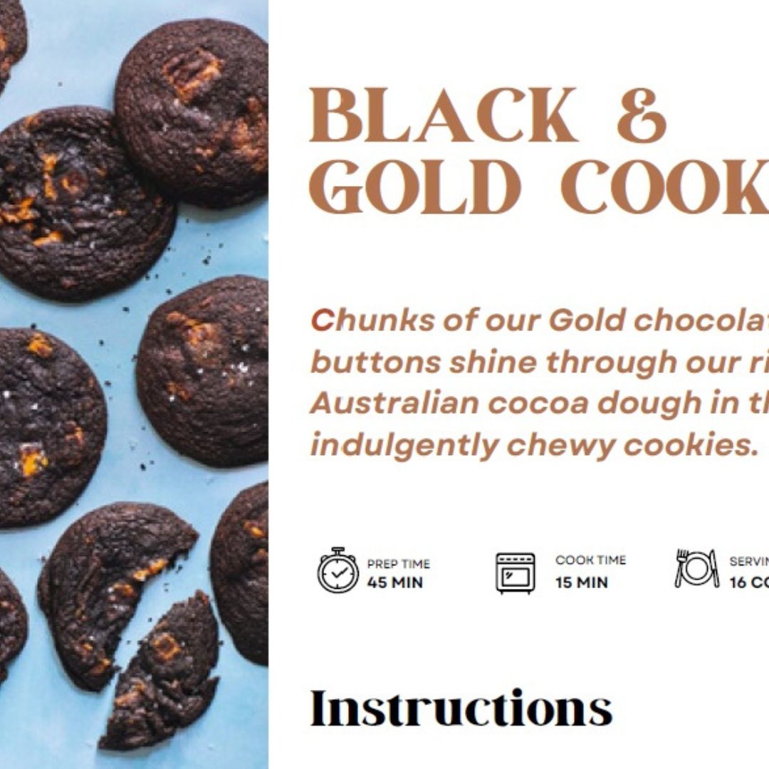 Black & Gold Cookie Recipe - FREE DOWNLOAD