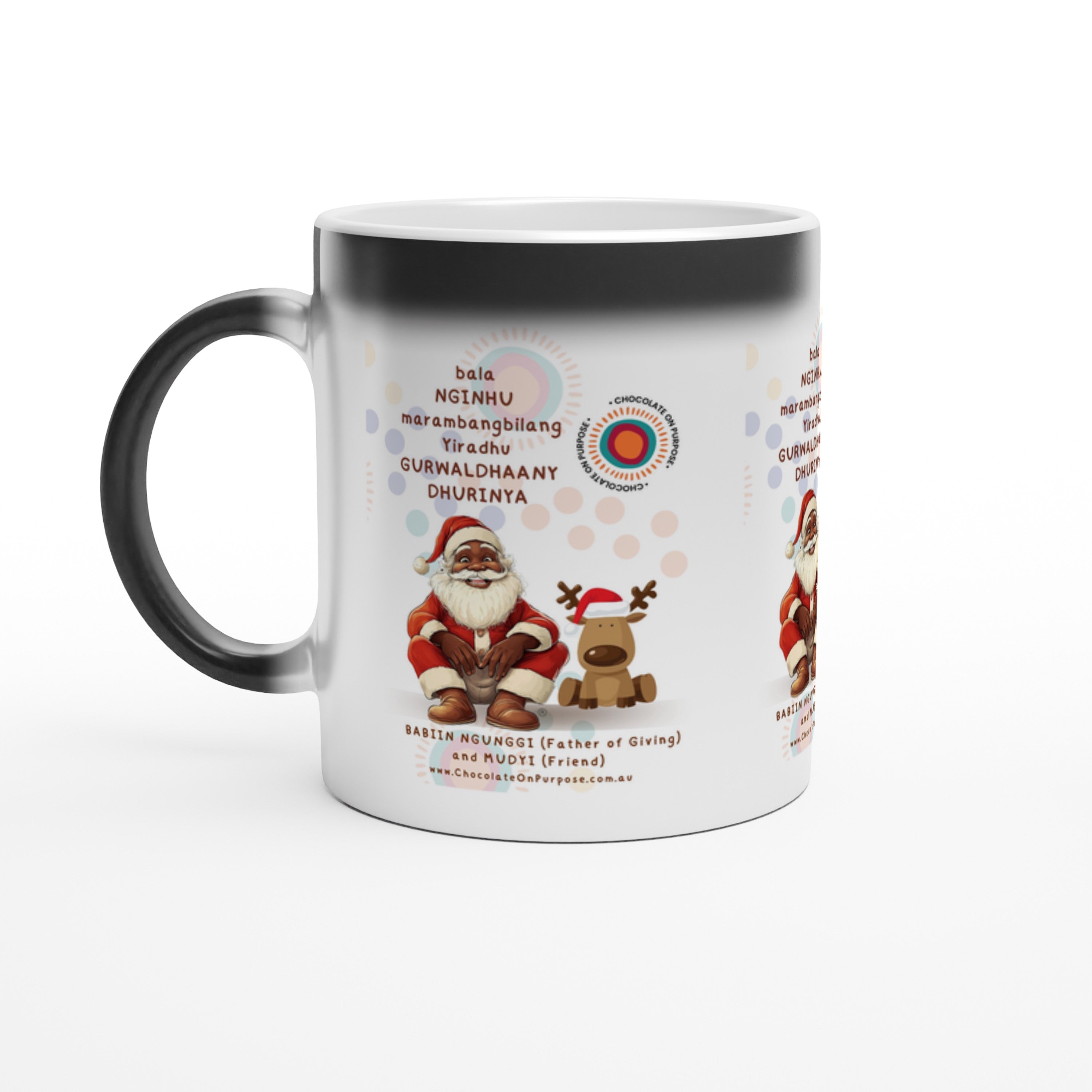 Indigenous Christmas Magic Mug – Heat-Reactive Colour-Changing Santa Mug 325ml