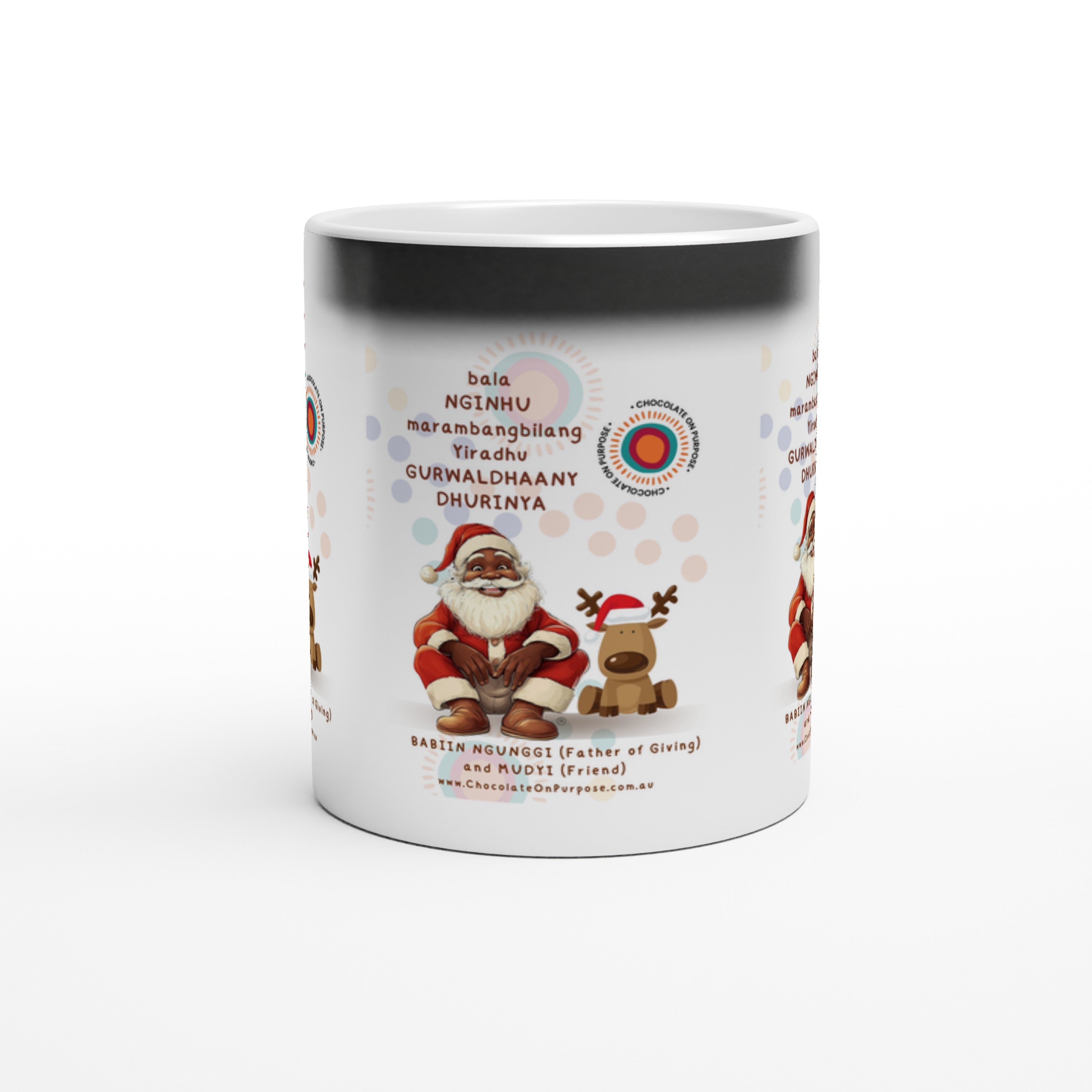 Indigenous Christmas Magic Mug – Heat-Reactive Colour-Changing Santa Mug 325ml