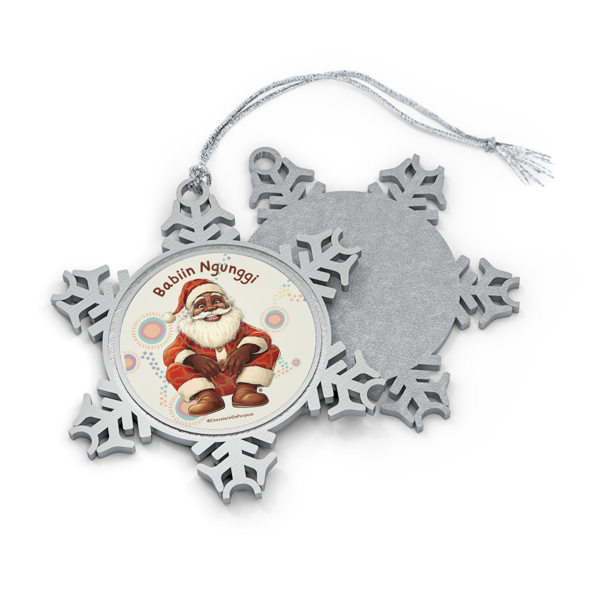 Chocolate On Purpose Babiin Ngunggi Indigenous Christmas Ornament - Blak Santa Snowflake