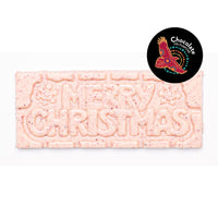 Chocolate On Purpose 'Merry Christmas' Chocolate Bar- White Chocolate with Ooray (Davidson Plum) and Chocolate On Purpose Logo