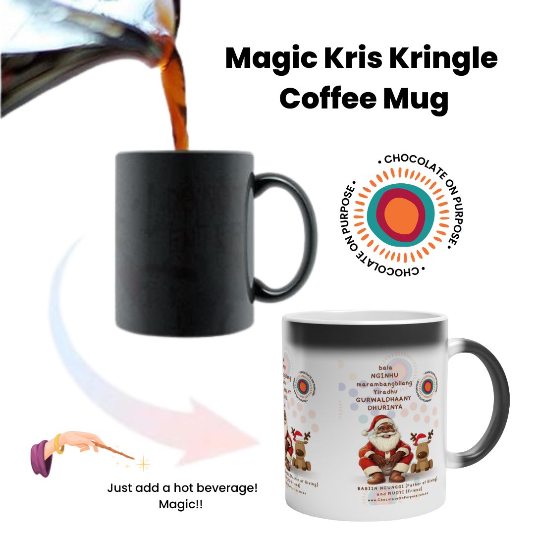 Indigenous Christmas Magic Mug – Heat-Reactive Colour-Changing Santa Mug 325ml