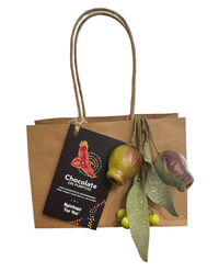 Single Chocolate on Purpose gift bag hamper with Nginhugu swing tag and gumnut spray