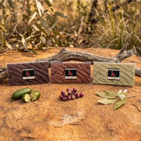Walking On Country bush food chocolate bars on Wiradjuri Country sandstone with native botanicals - indigenous chocolate Australia NAIDOC 2026