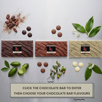 Three Walking On Country bush food chocolate bars with native finger lime, muntrie berry and lemon myrtle botanicals - artisan indigenous chocolate Australia - CLICK BAR to choose flavours- Chocolate On Purpose NAIDOC 2026