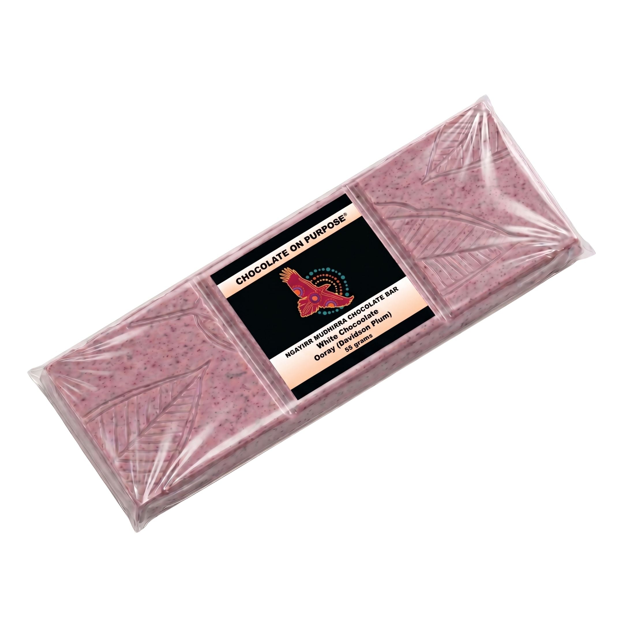 Ngayirr Mudhirra — White Chocolate Bar with Ooray (Davidson Plum)