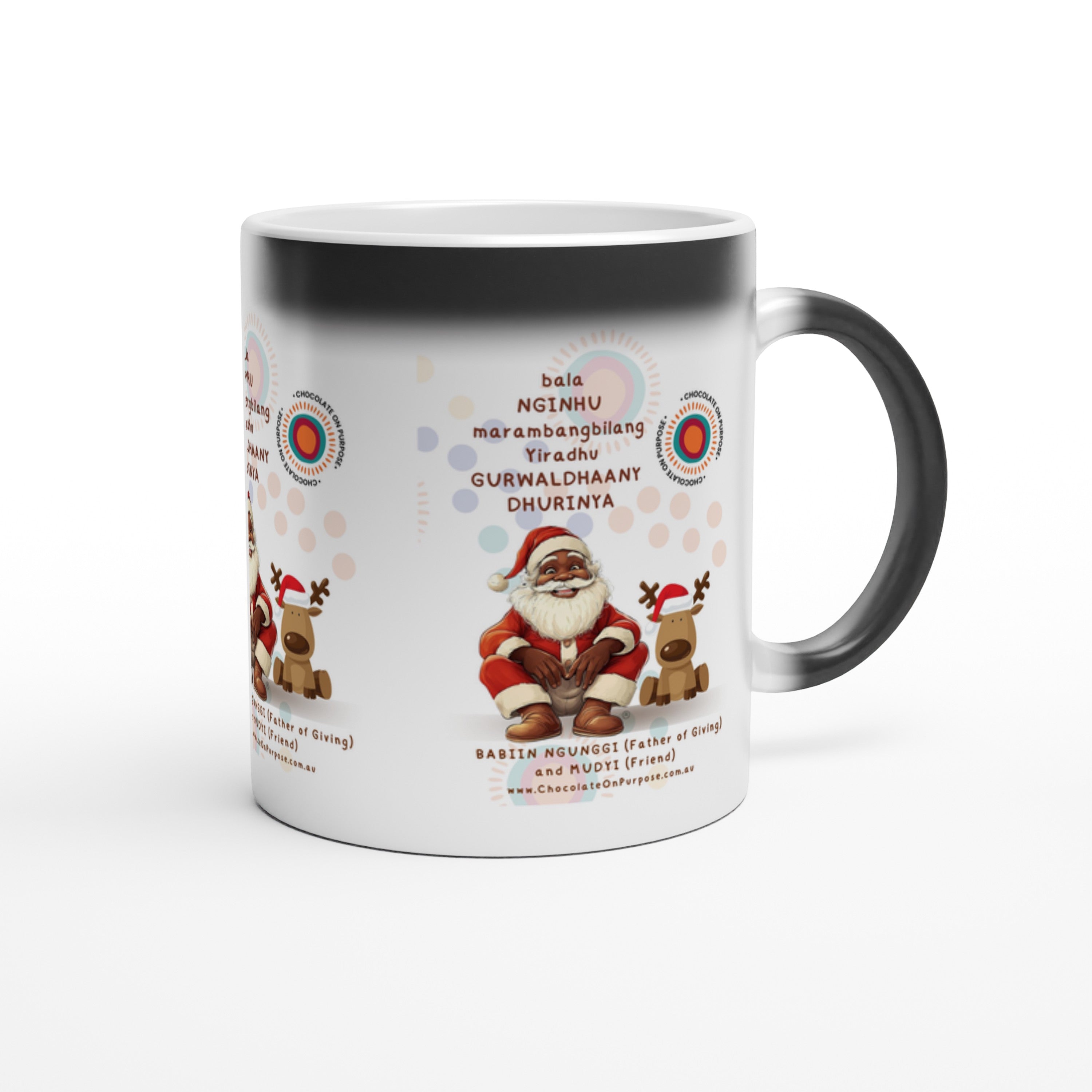 Indigenous Christmas Magic Mug – Heat-Reactive Colour-Changing Santa Mug 325ml
